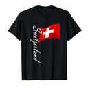 Switzerland Flag Vintage Swiss Flag Schweiz Swiss Pride T-Shirt (XL, Black)