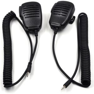 (2-Pack Speaker Mic Microphone 1 Pin 2.5mm for Motorola CXT135 CXT145 CXT175 CXT195 CX112 CX190 PR245 PR260 PR350 MT650 MT750 MT800 Two Way Radio with 3.5mm Audio Jack