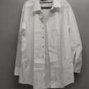 Mens Tuxedo Shirt Poly/Cotton Laydown Collar 1/4 Inch Pleat (16" Neck 32"-33" Sleeve, White)
