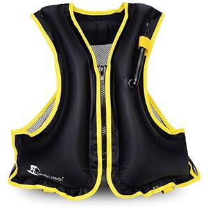 OMOUBOI Snorkel Vests Adults Inflatable Floatage Jackets Lightweight Kayak Buoyancy Vest Portable Floatage Vests for Diving Surfing Swimming Outdoor Water Sports (Suitable for 90-220lbs)