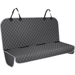 NECKORY Backseat Cover for Dogs, Waterproof and Non-Slip Pet Bench Seat Covers, Car Seat Protector for Back Seat, Universal Size Rear Car Seat Cover Fits Cars, Trucks and SUVs, M-Charcoal Grey&Grey