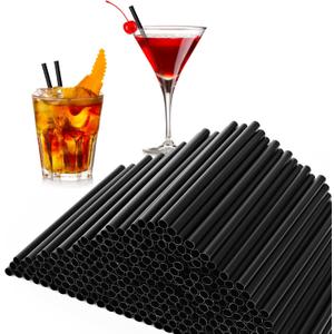 [500 Pcs] 5 Inch Black Drinking Straws - 0.24'' Diameter Disposable Plastic Straw for Coffee and Cocktail, Short Straws for Bar, Cafe, Club, Kitchen, Party, Martini, Margarita and Whiskey