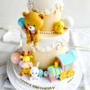 LaVenty Gender Reveal Cake Toppers Boy or Girl Cake Decoration Teddy Bear Cake Decoration Baby Shower Party Decoration