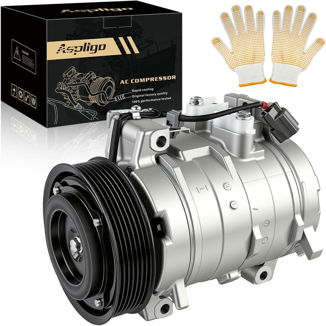A/C Air Conditioner AC Compressor With Clutch Fit for Honda for Element 2003-2011 03 04 05 06 07 08 09 10 11 2.4L, Replace for CO 10739C, 38810PZDA00, 639319, 4711004, 77372