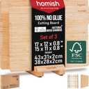 Bamboo Cutting Boards Set with Stand - 3 Piece Charcuterie Board with Handle, Truly Glue Free, Non Toxic Wood Chopping Serving Boards for Kitchen Gift Set - Dishwasher Safe [New 2026 Upgrade]
