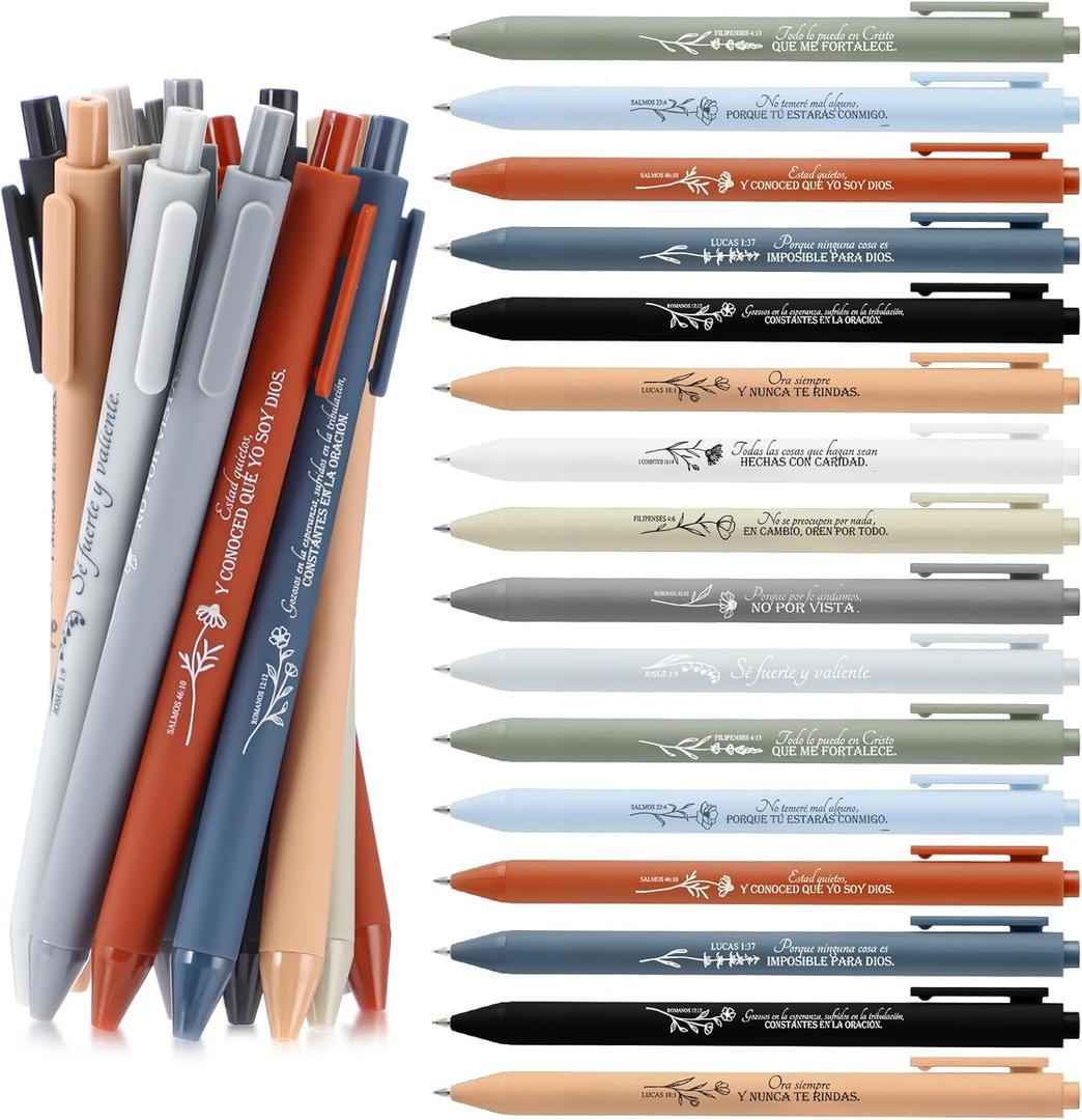 Sayglossy 50 Pcs Scripture Ballpoint Pens Bulk Bible Verses Christian Church Gifts Inspirational Religious for Women Men Employee Coworker Teacher Student Sunday School(Boho,Spanish)