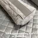 On-Bed Dog Bed with Moveable Headrests, Washable Pet Mat for Bed, Dog Bed for Couch for Dogs that Love to Sleep with You (Light Grey)