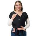 Momcozy Baby Wrap Carrier, Easy to Wear Infant Carrier Slings, Lightweight Hands Free Baby Sling, Adjustable Baby Carriers for Newborn to Toddler 8-35 lbs, Black