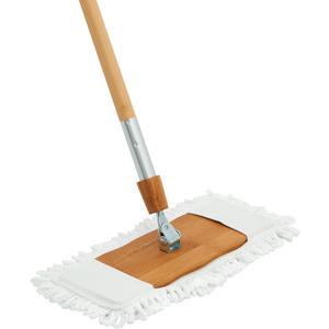 Harper Live.Love.Clean. Bamboo 2-in-1 Smooth Surface Wet/Dry Dust Mop with (2) Washable Wraparound Pads for Cleaning Dust, Pet Hair & Fine Dry Dirt