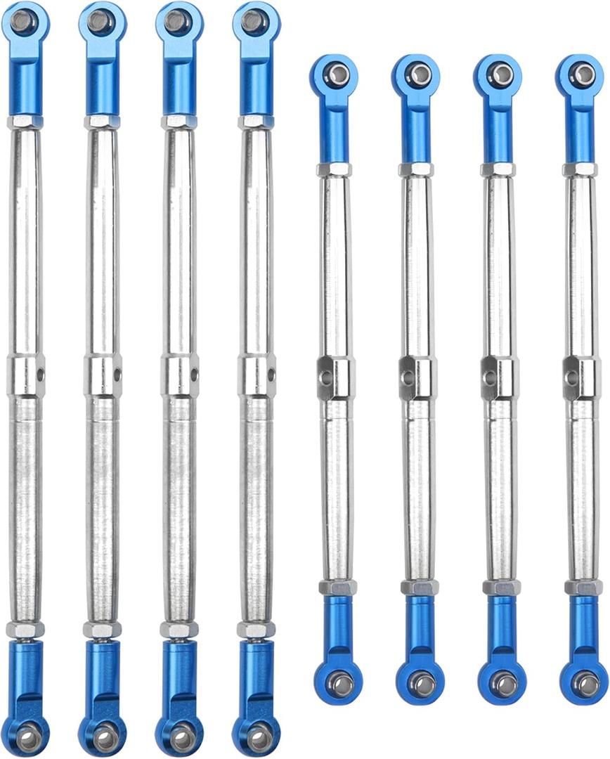 Steel Toe Links Push Rod Steering Links Turnbuckle Rod 5319X 5338R Compatible with Traxxas 1/10 EREVO 2.0 E-Revo Revo Summit RC Upgrade Parts