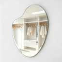 Heart Frameless Wall Mirror, 20 x 28 Inch, Beveled Edge Bathroom Mirror