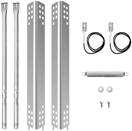 Grill Replacement Parts for Charbroil Performance 2 Burner 463625217 463625219 463673519 463673019, G470-5200-W1 Burner, G470-0004-W1A Heat Plate, Crossover Tube for 300 Cabinet Liquid Propane
