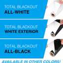 Total Blackout Window Film: 100% Light Blocking Film with White Sides - Heat Resistant, Room Darkening, Static Cling Film for Privacy & Day Sleep - No Residue, Stops UV, Easy Removal (36 x 288 in.)