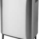 Brabantia Bo Hi Touch Top Kitchen Trash Can with Dual Compartments & Raised Legs | Matt Steel Fingerprint Proof | 2 x 8 Gal Inner Buckets | Soft-Close, Light Touch Opening, Stay-Open Lid | + Trash Bags