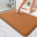 OLANLY Thick Memory Foam Bath Mat Rug 36x24, Extra Soft Absorbent Bathroom Rug, Quick Dry Bath Mats, Non-Slip, Machine Washable Carpet for Bathroom, Tub and Shower, Home Decor Accessories, Clay