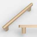 Amerdeco 10 Pack Champagne Gold Cabinet Hardware - 5 Inch(128mm) Hole Center Drawer Pulls for Kitchen & Bathroom Dresser ZH0065