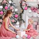 Hungdao 18 Pcs Easter Satin Balls 3.15 Inch Easter Silk Ball Ornaments Shatterproof Pastel Candy Green Candyland Satin Silk Tree Hanging Decor forTree Wreath Garland Holiday Party(Pastel Pink)