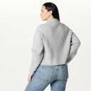 The Drop Women's Marcy Ribbed Polo Top (Medium, Light Heather Grey)