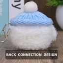 Plush Case Cover Compatible with Apple Airpods 4 Handmade Knitted Cartoon Creative Funny Cute Earbuds Headphone Cases (MJ-BG+Sky Blue,for Airpods 4)