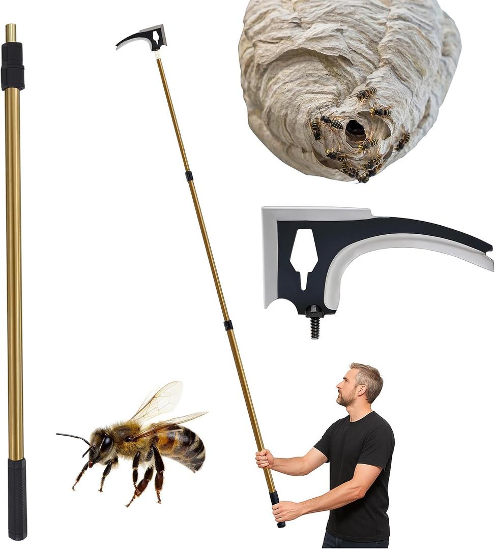 Oh Klyzo 10 ft Wasp Nest Removal Tool with Telescoping Pole and Scraper