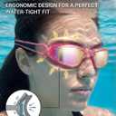 4 x Aegend Swimming Goggles with Adjustable Bungee Strap, No Leak Anti-Fog UV Protection Mirrored Swim Goggles for Adults