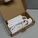 Split Extension Cord 10FT (5FT on Each Side), Single Flat Plug Twin Extension Cord with 4 AC Outlets, 2 USB-A & 3 USB-C(24W/4.8A), Nightstand Charging Station for Bedroom Dorm Room Home, His and Hers