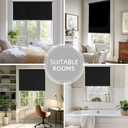 ChrisDowa Cordless Free-Stop 100% Blackout Blinds for Windows, Roller Windows Shades with Thermal Insulated, UV Protection Fabric for Living Room, Office and Home.Black,46" W X 72" H
