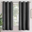 YoungsTex Blackout Curtains 68 Inches Length - Thermal Insulated with Grommet Room Darkening Window Drapes for Living Room Bedroom, 2 Panels, 42 x 68 Inch, Black