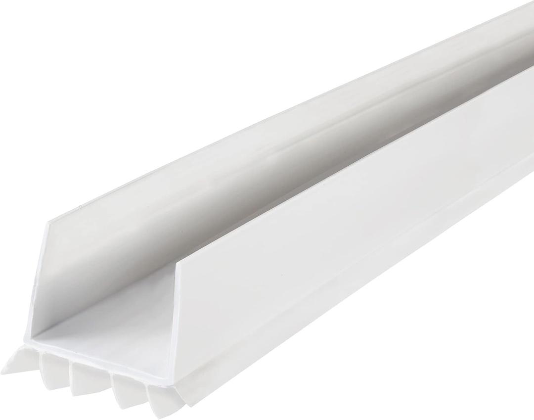 M-D Building Products 40717 Vinyl DENY Heavy-Duty U-Shape Slide-On Under Door Seal, Easy-to-Install, Weatherproof Seal for Doors, Bug Stopper, Effective Draft Blocker, Ideal for Home (36 Inch, White)