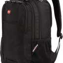 SWISSGEAR Cecil 18-Inch Laptop Backpack Fits 16-Inch Laptop, Travel Daypack with Organizer Pockets, Water Bottle Holders & Padded Straps Black