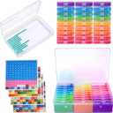 QTFOUND Diamond Art Storage, 1pack 27pcs Diamond Painting Storage Trays Organizer, 2-in-1 with Lids Diamond Painting Dotz Accessories Containers Case Box (Beads not Included)