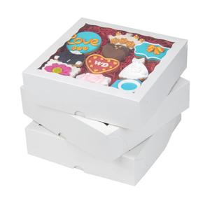 RomanticBaking 15pcs 8x8x2 Inches Bakery Boxes with Window Cookies Boxes Chocolate Covered Strawberries Box Bakery Treat Box Packaging for Cakesickle Pie Chocolate Truffle Easter