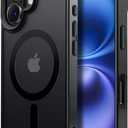 2 x Magnetic for iPhone 16 Case Fits MagSafe 16FT Drop Resistant Matte Skin Feeling Back Cover Shockproof Slim Fit for iPhone 16 Phone Cases 6.1 inchBlack