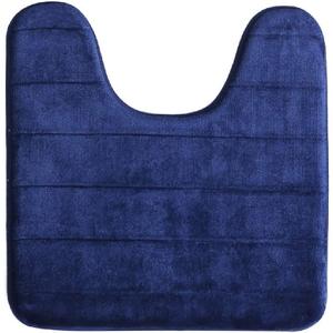 Memory Foam Toilet Bathroom Mat, Soft and Comfortable U-Shaped, Thick Water Absorption Non-Slip and Machine Wash and Easier to Dry for Bath Commode 20 X 24 Inches Contour Rug (Navy)