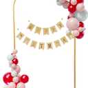 Metal Wedding Arch Backdrop Stand,6FT Gold Balloon Arched Frame Stand with Base for Wedding Ceremony Birthday Parties Bridal Shower Anniversary Baby Shower Celebration