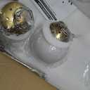 Bagood 8-Light Globe Sputnik Chandelier Gold Mid Century Modern Light Fixture Brushed Brass Finished with White Frosted Globe Glass Lampshade Sputnik Chandeliers for Dining Room Kitchen Island Bedroom, 8-Light, 35.4", 2-Tier