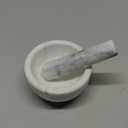 HIC Kitchen Mortar and Pestle Set, Solid Carrara Marble, 3.8-Inch, Spice Herb Grinder, Pill Crusher, Nut Butter Maker, Was used