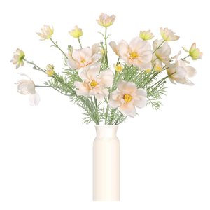 ICBOX 6PCS Cosmos Artificial Flowers 30'' Long Stem Fake Coreopsis Silk Flowers for Tall Vase Cosmos Flower Arrangement for Wedding Table Centerpieces Home Kitchen Garden Party Decorations (Champagne) (Vase Not Included)