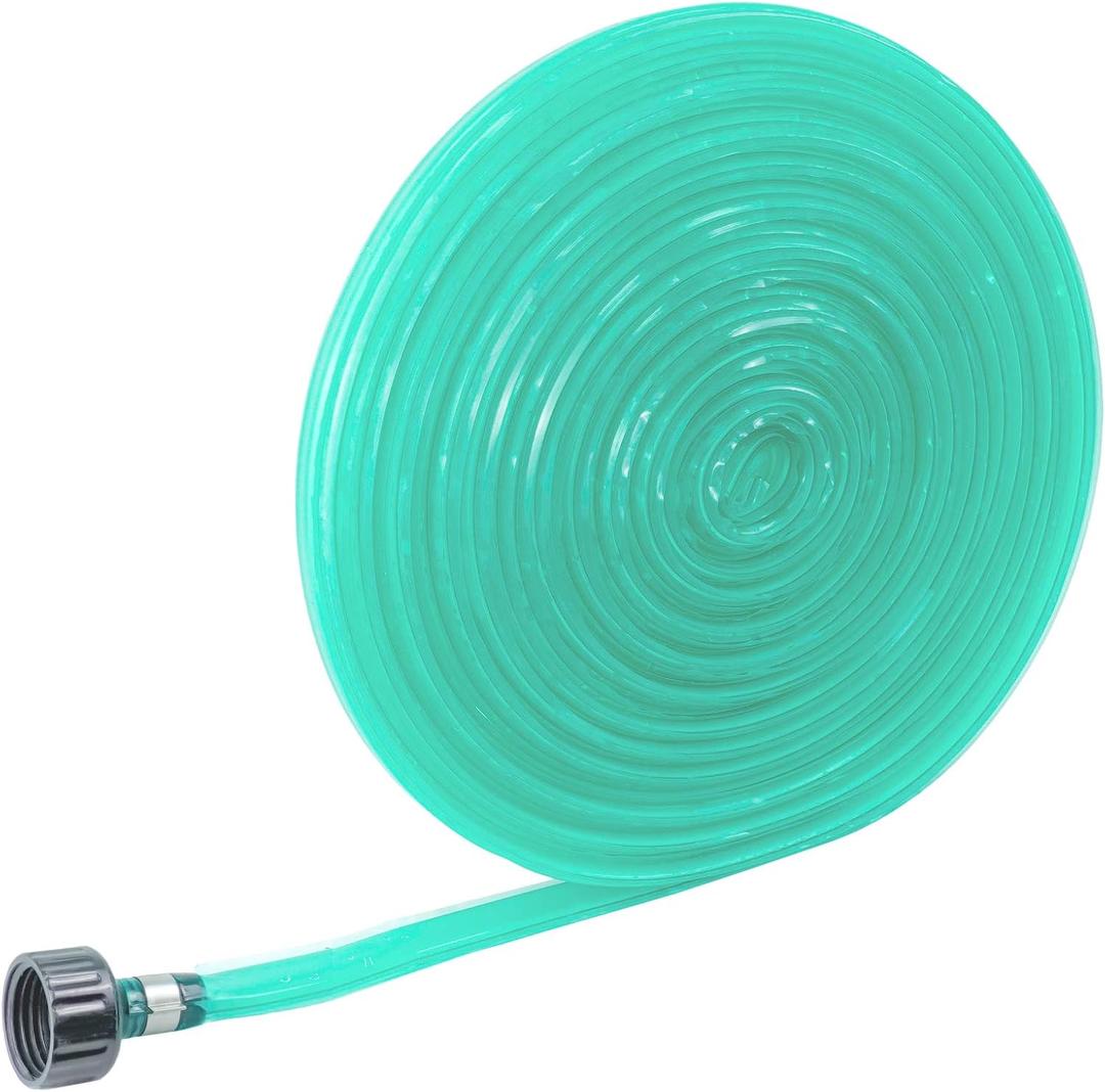 Heavy Duty Sprinkler and Soaker Hose 50FT Ground Soaker Garden Hose Savings 70% Water Dripping Water Hose Perfect for Garden Flowers Beds, 50FT, Green