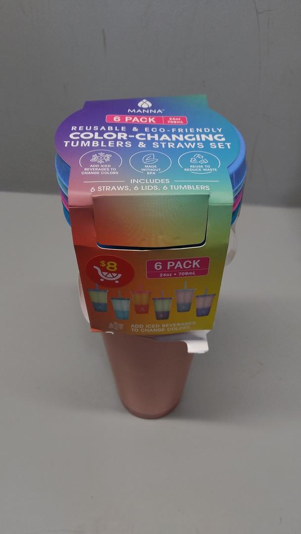 Manna 24oz Color Changing Reusable Cup Set - 6 Pack