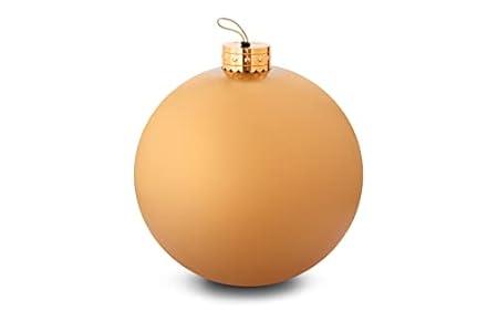 Elf Logic 24” Yardament - Large Inflatable Oversized Christmas Ornament - Outdoor Christmas Decoration - Use as Festive Christmas Yard Decoration (Gold) 