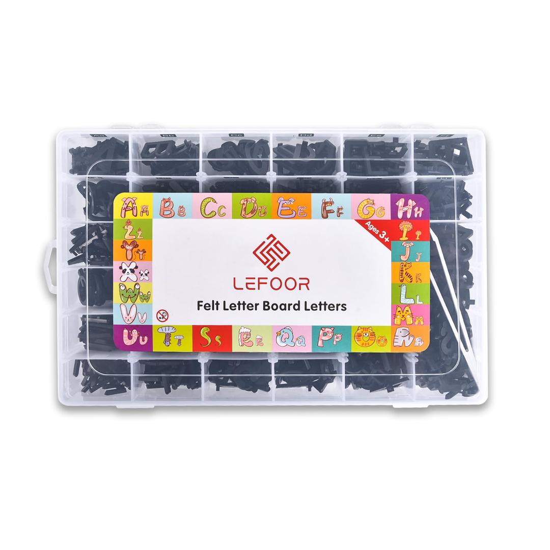Letter Board Letters Only,850 PRE-Cut Characters with Sorting Tray,Felt Board Letters (3/4 Inch Multicolor)