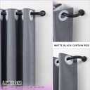 Matte Black Disc Curtain Rods, 84-144 Inches Window Curtain Rod,Adjustable Room Darkening Drapery Rod with Aluminum Finials and Brackets,Wrap Around Design
