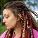 BBTO 12 Pcs Hair Jewelry for Braids Natural Crystal Stone Dreadlock Accessories Metal Hair Accessories Gold Loc Dreadlock Spirals Cuff Rings Charm for Women Braid Hairstyle Decor(Fresh Colors)
