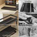 Magheo Pull Out Spice Rack Organizer for Cabinet, 2 Pack Metal Seasoning Organizer Slide Out Spice Storage Shelf No Assembly Vertical Spice Rack Pullout for Kitchen & Bahthroom No Drill(2 Tier,Black)
