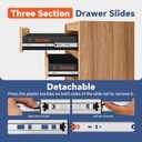 ToBeGreat 1 Pair Side Mount Drawer Slides Rails 12 Inch 100 LB Load Capacity, Full Extension Ball Bearing Metal Replacement Dresser Runners Cabinet Trash Can Slider Kitchen Glides (Silver,304.8mm)