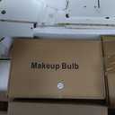 DWVO Vanity Desk Set with Mirror & Power Outlets, Vanity Table with Stool, 12 LED Bulbs, 3 Dimmable Light Colors, 11 Drawers, Hair Dryer Rack & Magnifying Mirror