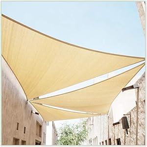 ColourTree 8' x 8' x 8' Brown Triangle Sun Shade Sail Canopy Mesh Fabric UV Block UPF50 - Commercial Heavy Duty - 190 GSM 