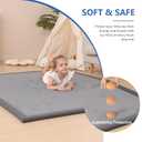 Baby Play Mat for Floor,1.3" Thick Memory foam Tummy Time Mat for Toddlers,Infants,kids,Water-Repellent Soft Nursery Rug,Extra Large Non Slip for Crawling&Yoga,Tatami Style for Living Room(Dark Grey)