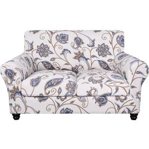 Stretch Sofa Cover Printed Couch Cover, Floral Pattern 3 Pieces Loveseat Slipcover with 2 Separate Cushion Cover, Washable Furniture Protector for Living Room(Loveseat, Love Flower) (16x16)